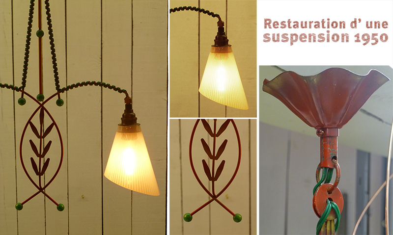 Restauration suspension 1950-Falbala Luminaires