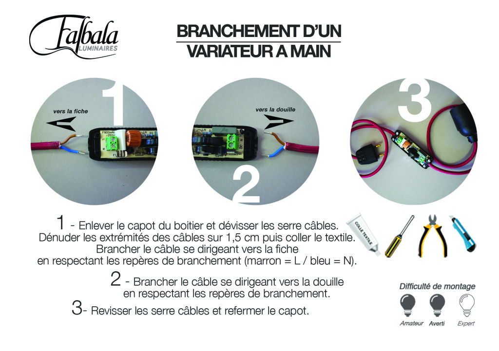 TUTO-VARIATEUR A MAIN-Falbala Luminaires