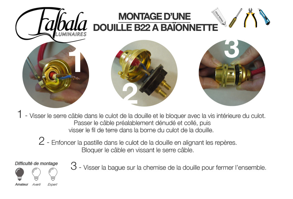 TUTO DOUILLE B22-Falbala Luminaires