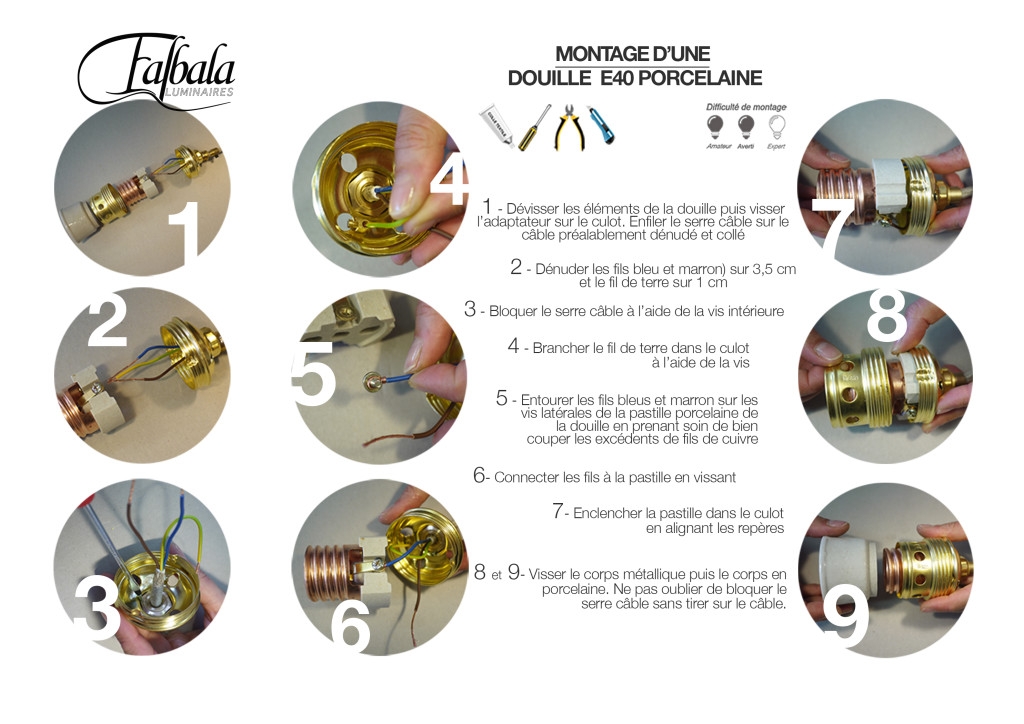 TUTO DOUILLE E40-A4-Falbala Luminaires