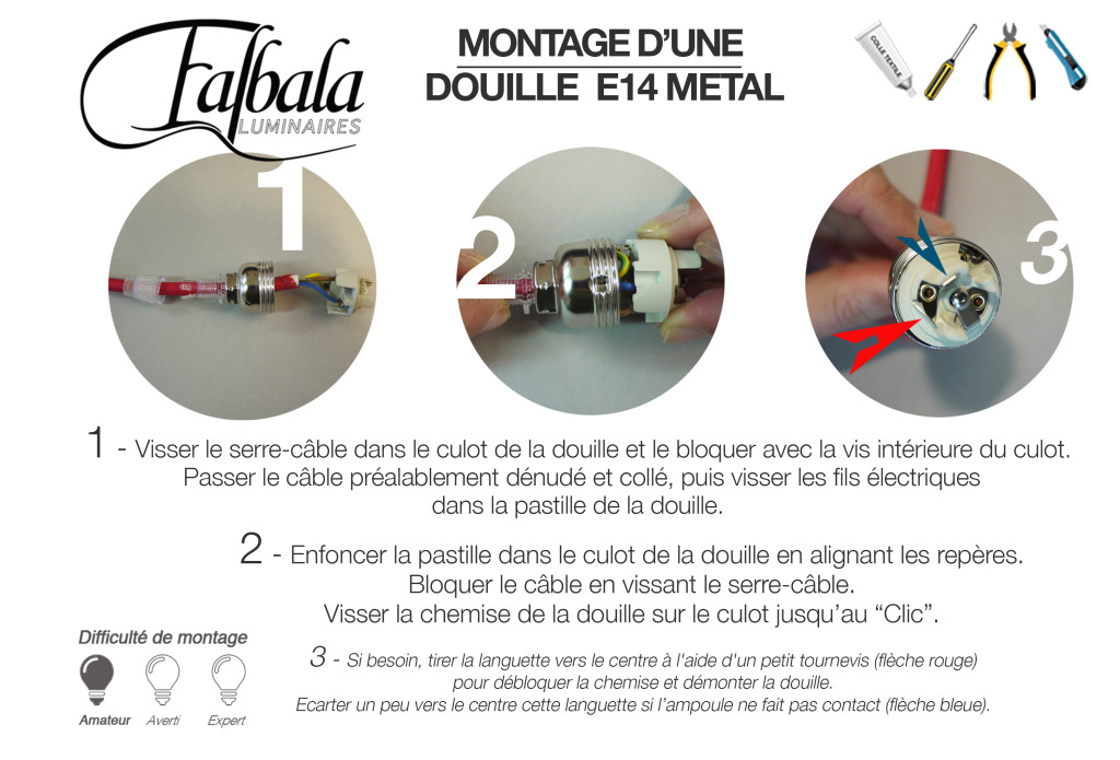 TUTO DOUILLE E14 METAL-Falbala Luminaires(1)