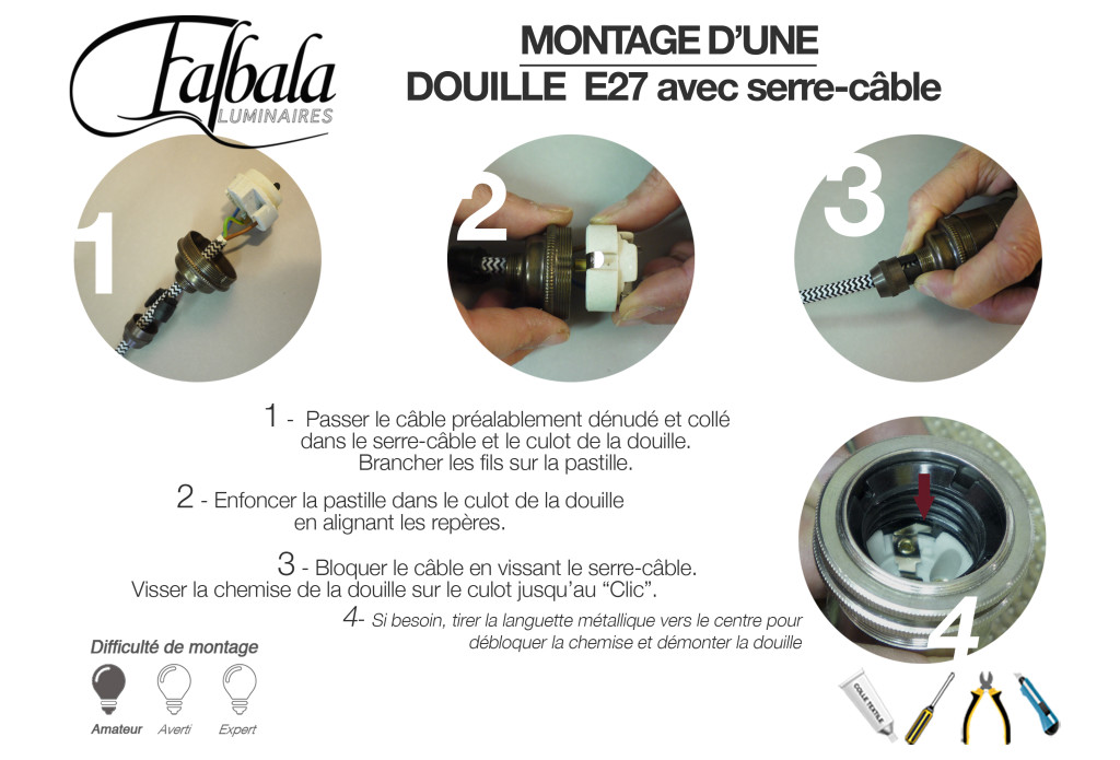 TUTO DOUILLE E27 AVEC SC-Falbala Luminaires