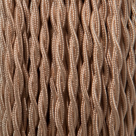 Câble textile torsadé 2x0.75mm² noisette - Falbala Luminaires