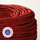 Câble textile paillettes rouge - Falbala Luminaires