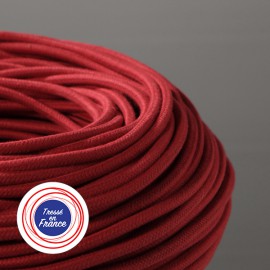 Câble textile coton rouge 2x0.75mm² - Falbala Luminaires