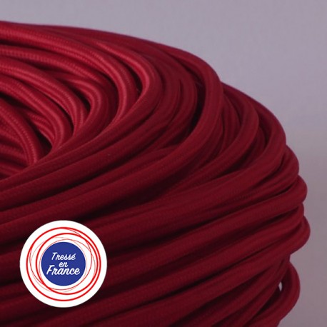 Câble textile rouge Piment - Falbala Luminaires