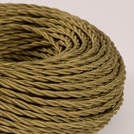 Câble textile torsadé 3x0.50mm² vieux laiton