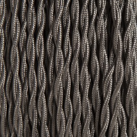 Câble textile torsadé 2x0.75mm² gris - Falbala Luminaires