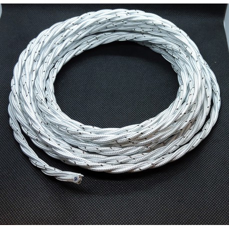 1 Lot unique 6m Câble torsadé 3x0.75² blanc