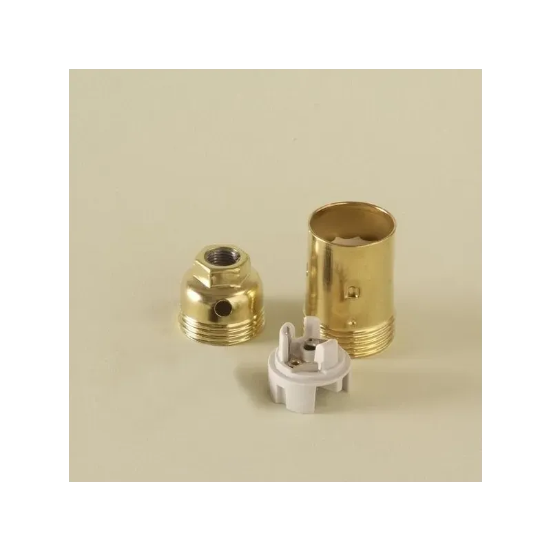 Douille E14 lisse laitonnée - Falbala-Luminaires