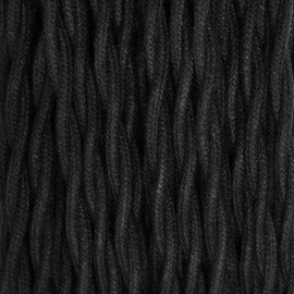 Câble torsadé 2x0.75mm² coton noir - Falbala Luminaires