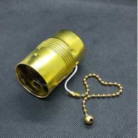 Douille lisse E27 laiton inter à tirette - Falbala Luminaires
