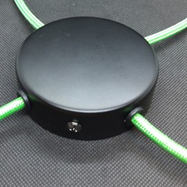 Boîte de jonction D80 - 4 trous latéraux Noir - Falbala Luminaires