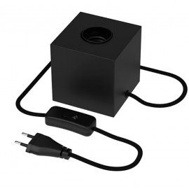 Pied de lampe cube noir - Falbala Luminaires