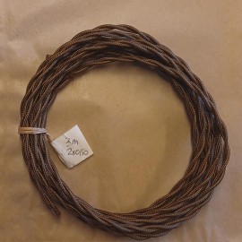 3m Cable torsadé vieux bronze 2X0.50 mm² DFO