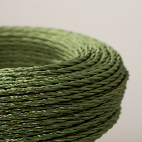 Câble textile torsadé 3x0.75mm² Cyprès clair - Falbala Luminaires