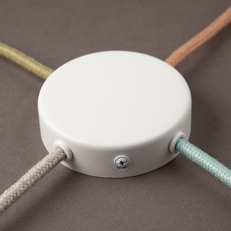 Boîte de jonction D80 - 4 trous latéraux Blanc - Falbala Luminaires