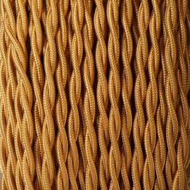 Câble textile torsadé 2x0.50mm² or- Falbala Luminaires