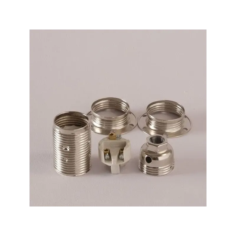 Douille E14 filetée nickel - Falbala-Luminaires
