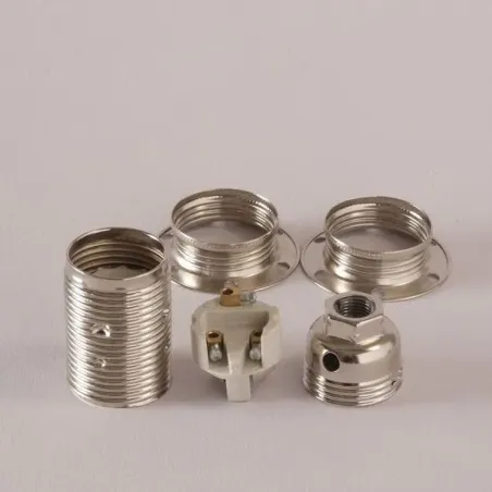 Douille E14 filetée nickel - Falbala-Luminaires