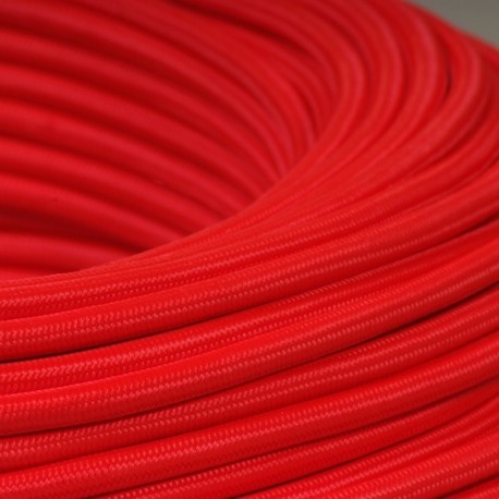 Câble textile rouge 3x0.75mm² - Falbala Luminaires