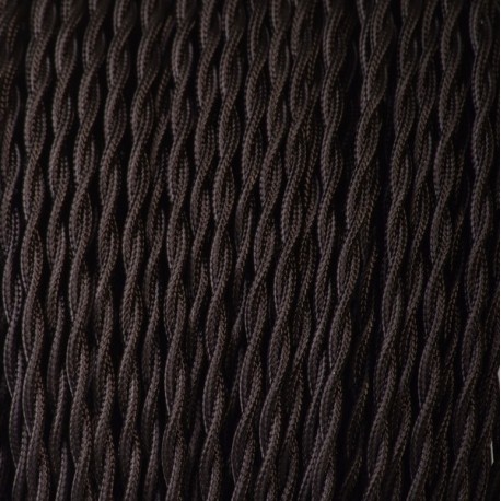 Câble textile torsadé noir 2x0.35mm² - Falbala-luminaires