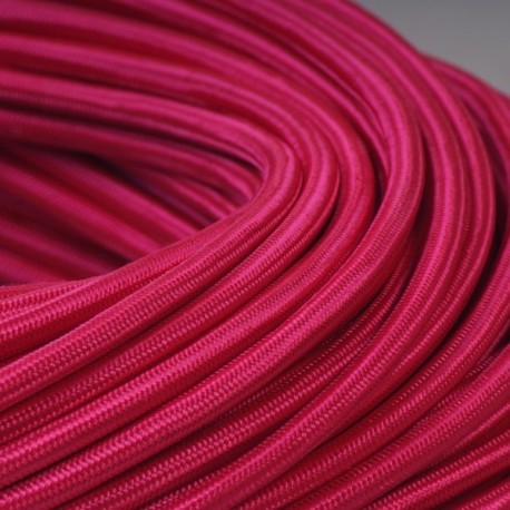 Câble textile fuchsia 2x0.75mm² - Falbala-luminaires