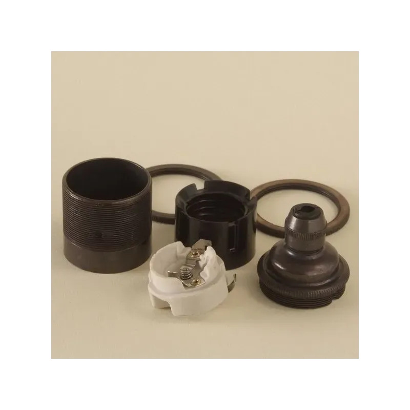 Douille E27 filetée bronze avec serre-câble - Falbala-Luminaires