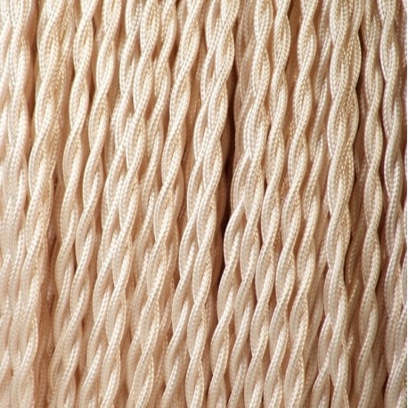 Câble lustrerie textile torsadé ivoire 2x0.35mm² - Falbala-luminaires