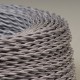 Câble lustrerie textile torsadé argent 2x0.35mm² - Falbala Luminaires