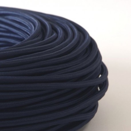 Câble textile bleu abysse 2x0.75mm² - Falbala Luminaires