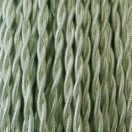 Câble textile torsadé 2x0.75mm² vert d'eau