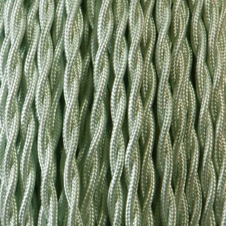 Câble textile torsadé 2x0.75mm² vert d'eau - Falbala Luminaires