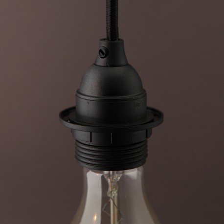 Douille E27 thermoplastique filetée noire - Falbala-Luminaires