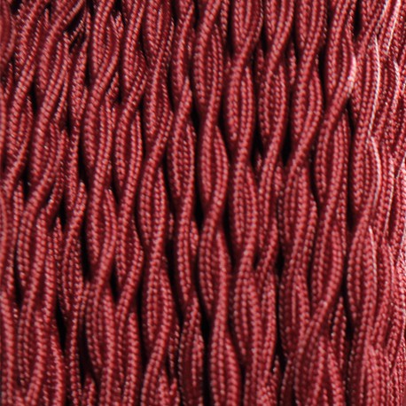 Câble textile torsadé 3x0.75mm² Lie-de-vin - Falbala Luminaires