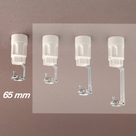 Support bougie E14 blanc d24 - 10x1 - ht 65 - Falbala-Luminaires