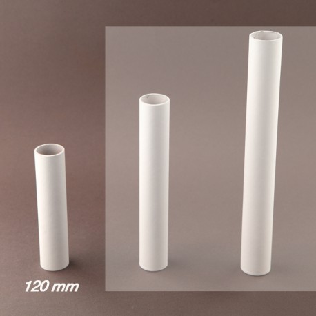Fourreau - tube de bougie d24 blanc lisse - ht 120 - Falbala Luminaires
