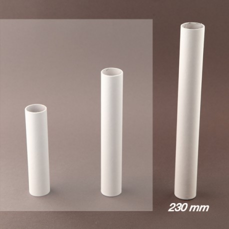 Fourreau - tube de bougie d24 blanc lisse - ht 230 - Falbala Luminaires