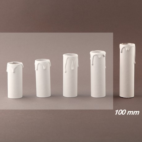Fourreau - tube de bougie d24 blanc à gouttes - ht 100 - Falbala Luminaires