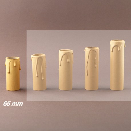 Fourreau - tube de bougie d24 ivoire à gouttes - ht 65 - Falbala Luminaires
