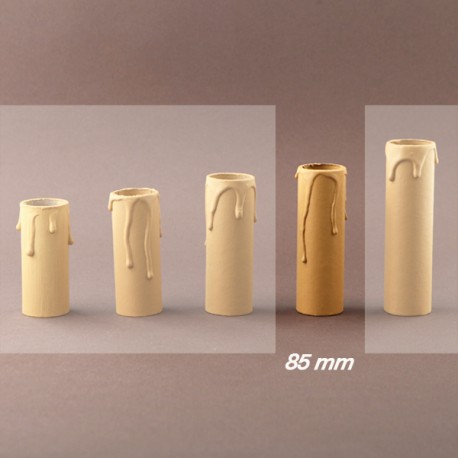 Fourreau de bougie D24 ivoire à gouttes HT 85 - Falbala Luminaires