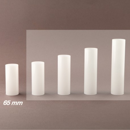 Fourreaux de bougie D25 - verre opale - ht 65 - Falbala Luminaires