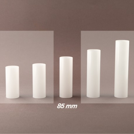 Fourreau de bougie - D25 - verre opale - ht 85 - Falbala Luminaires