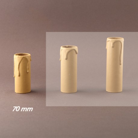 Fourreau de bougie D27 ivoire à gouttes - ht 70 - Falbala Luminaires