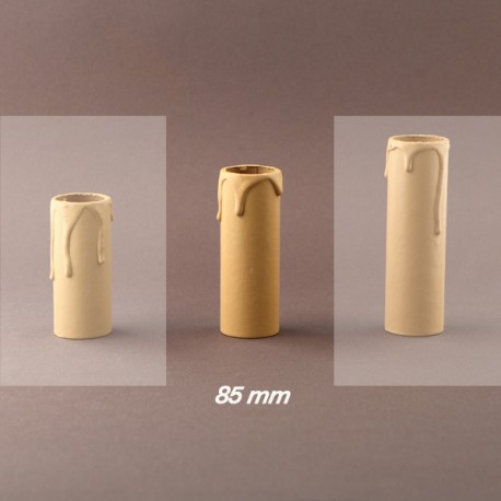Fourreau de bougie D27 ivoire à gouttes - ht 85 - Falbala Luminaires