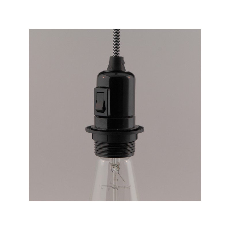 BATI Douille lampe pile E27 noir H 6 cm - Ø 8 cm