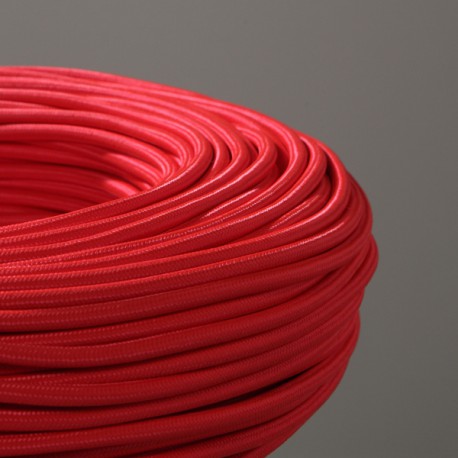 Câble textile rouge 2x0.75mm² - Falbala-luminaires