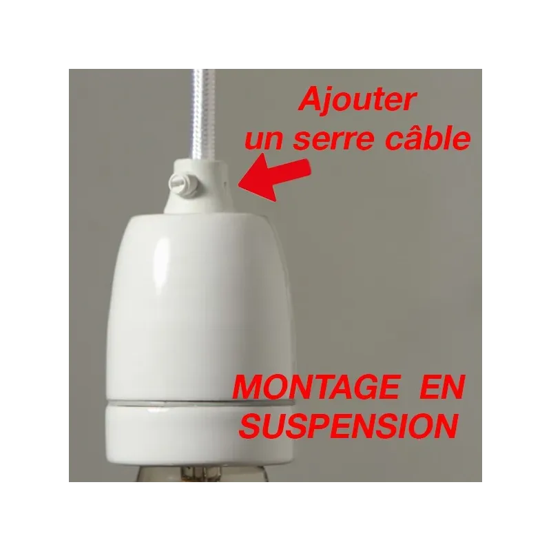 Douille E14 filetée nickel - Falbala-Luminaires