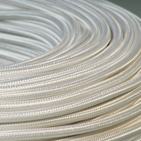 Câble textile blanc 3x0.75mm² - Falbala Luminaires