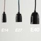 Douille E40 porcelaine lisse noire - Falbala-Luminaires
